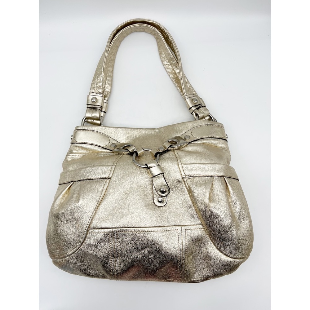 B. MAKOSKY metallic gold leather bag